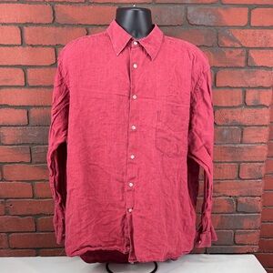 M. Gordon Shirt Mens XL Red Button Down  Breathable Lightweight